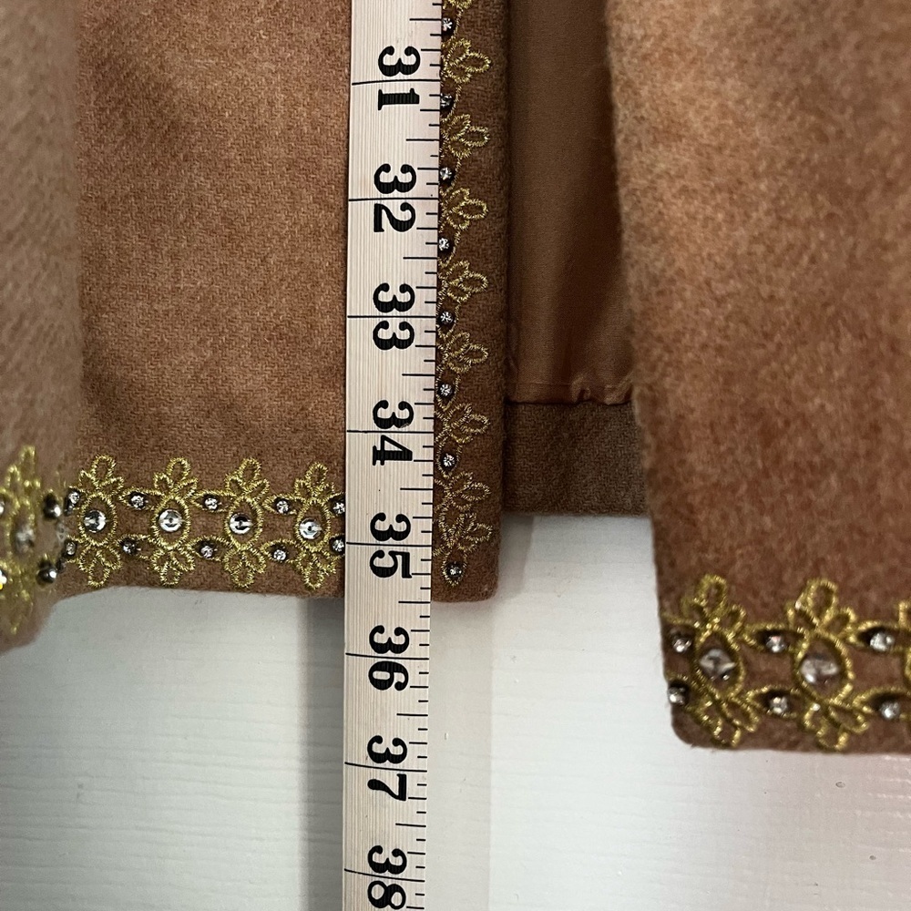 Tocca Tan Coat with Embellished Trim - Picture 4 of 6